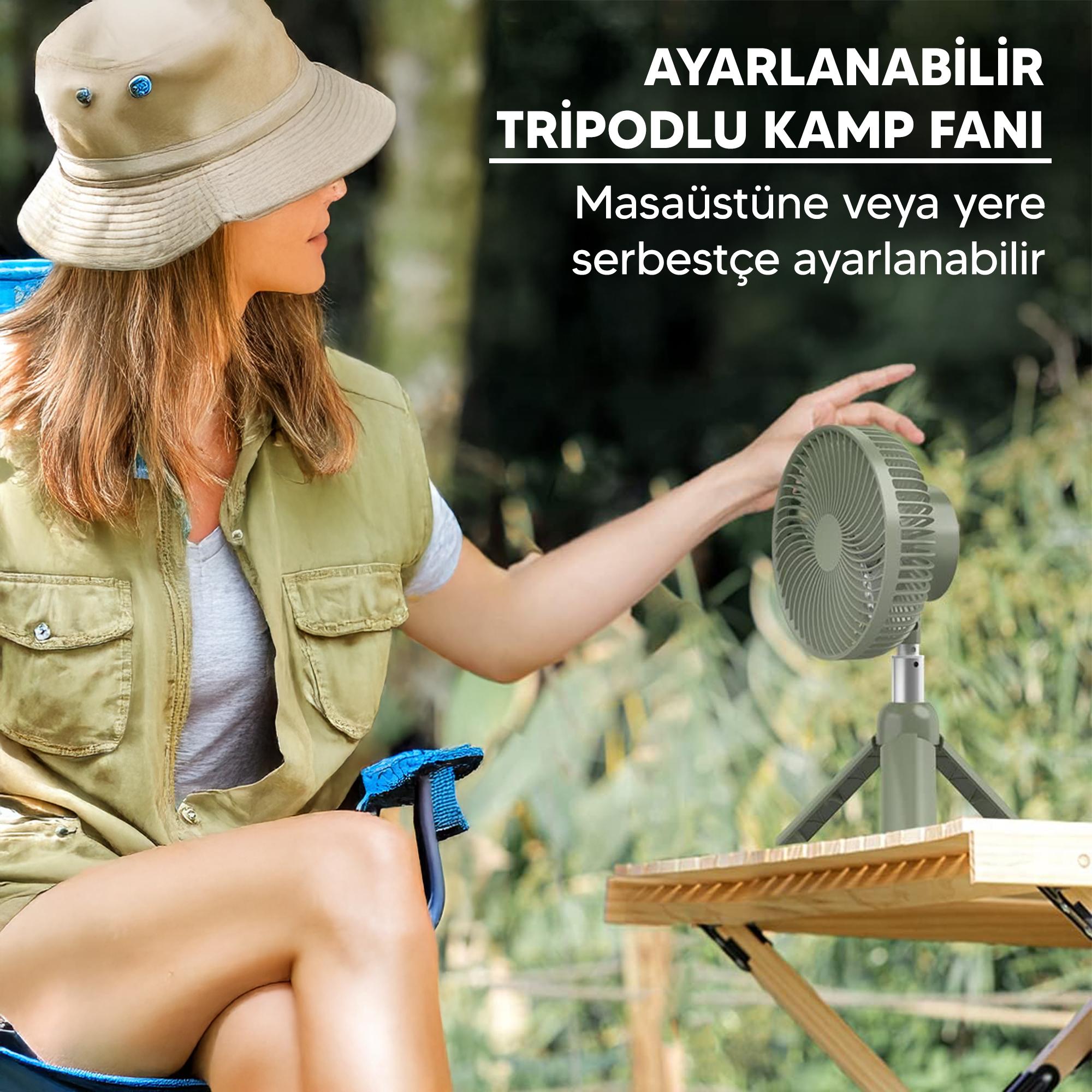Hag%20Şarjlı%20Teleskopik%20Vantilatör%20Kamp%20Lambası%20İç%20ve%20Dış%20Mekan%20Serinleticili%20Çadır%20Fanı